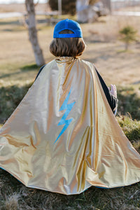 Reversible Blue Lightning Holographic Cape Size 5-6