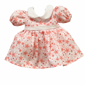 10" Red Floral Print Doll Dress