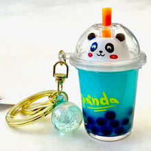 Load image into Gallery viewer, Panda Boba Tea Floaty Keychain Charm