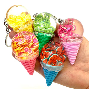 Fruit Ice Cream Floaty Keychain Charm