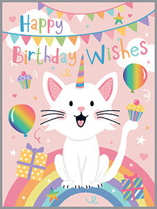 Kitty Birthday Enclosure Card