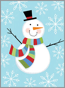 Striped Scarf Snowman Enclosure Card
