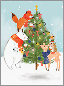 Critter Christmas Tree Enclosure Card