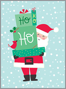 Santa With Gifts Enclosure Card