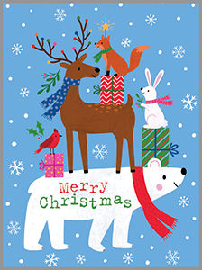 Animal Stack Christmas Enclosure Card