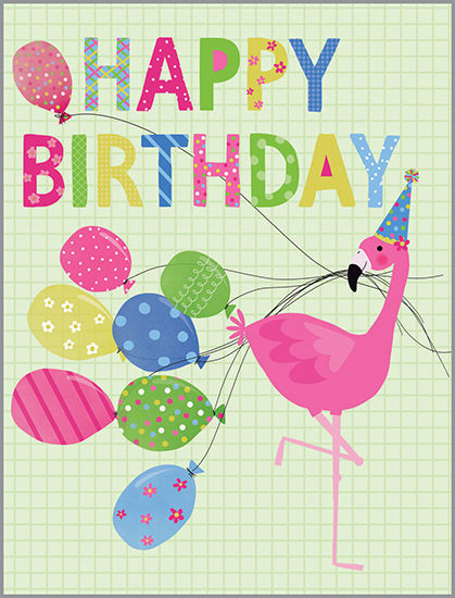 Glitter Flamingo Birthday Card