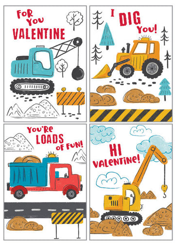 Construction Time Kids Valentine Cards