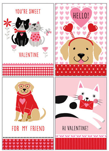 Cats & Dogs Kids Valentine Cards