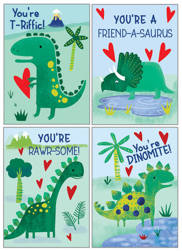 Dinos Kids Valentine Cards