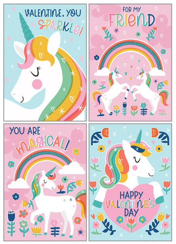 Magical Unicorns Kids Valentine Cards