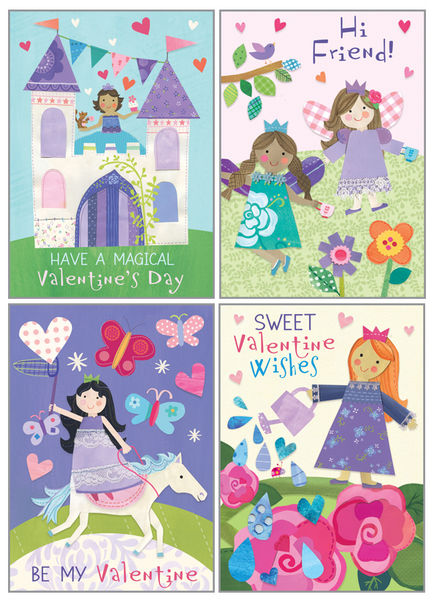 Princess Friends Kids Valentine Cards