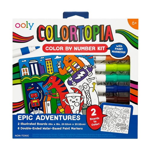 Colortopia Color By Number Marker Kit Epic Adventures