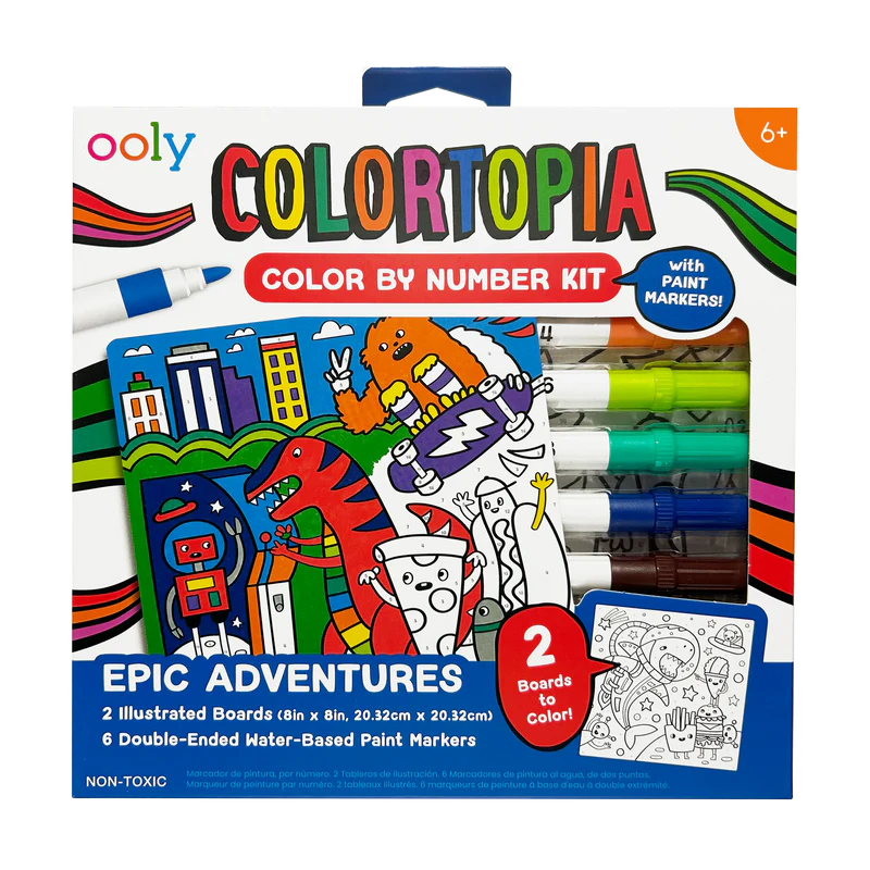 Colortopia Color By Number Marker Kit Epic Adventures