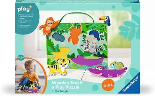 Play+ Wooden Touch & Play Puzzle In The Jungle