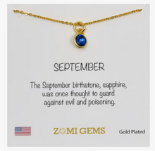 Load image into Gallery viewer, Gold Birthstone Necklace