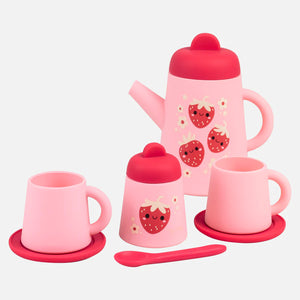 Silicone Tea Set Strawberry Patch