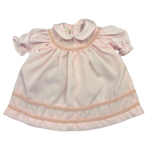 15" Pink Doll Dress With Trim