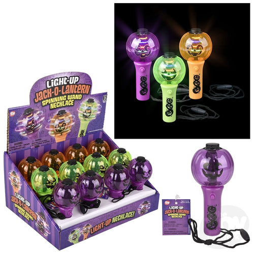 Jack O Lantern Light Up Spinning Wand Necklace