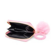 Load image into Gallery viewer, 3D Bow Pom Pom Zip Wallet