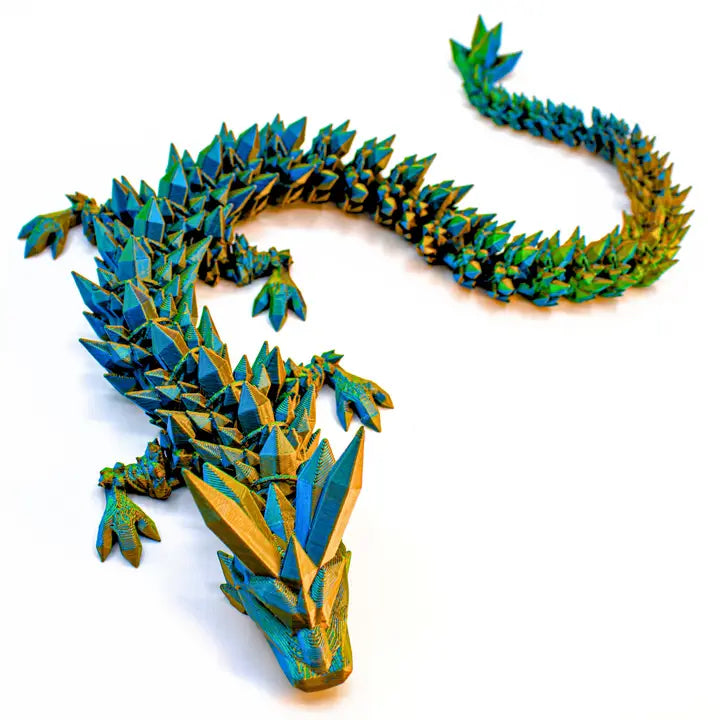 19 Inch Crystal Dragon Fidget Blue/Green/Orange