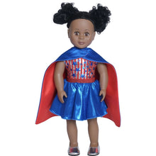 Load image into Gallery viewer, 18&quot; Superhero Doll Cape Set Blue&amp; Red