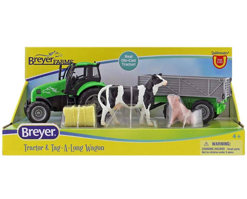Breyer Farms Tractor And Tag-A-Long Wagon