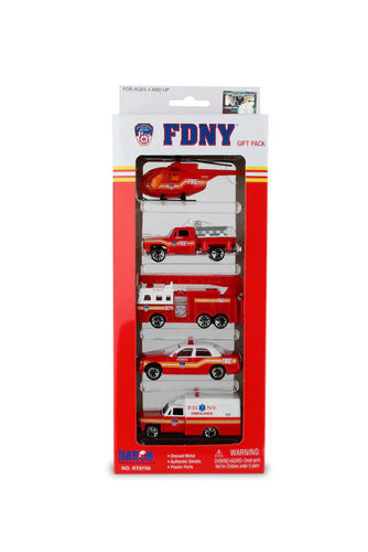 FDNY 5 Piece Vehicle Gift Set