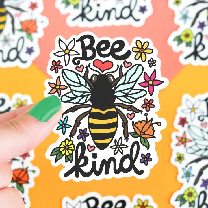 Bee Kind Flower Floral Vinyl Sticker