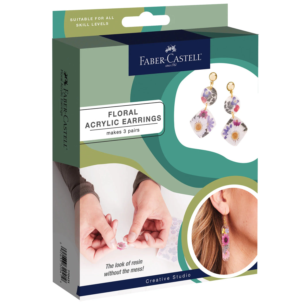 Pressed Floral Acrylic Earrings