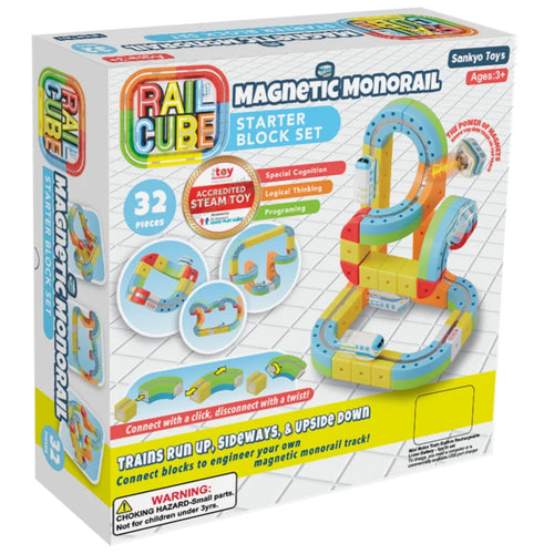 Rail Cube Magnetic Monorail Starter Block Set