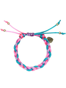 Pink, Blue & Purple Large Braid Bracelet