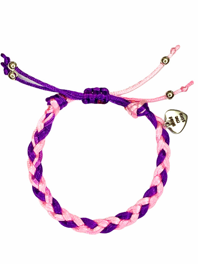 Pink & Purple Large Braid Bracelet