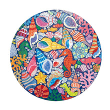 Load image into Gallery viewer, 500 PC Seahorses, Shells &amp; Coral Round Puzzle