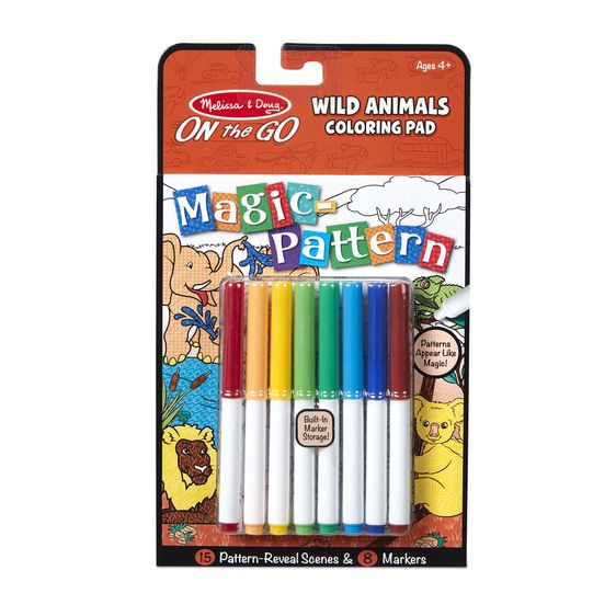Magic-Pattern Wild Animals Coloring Pad