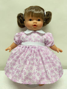 10" Purple Floral Print Doll Dress