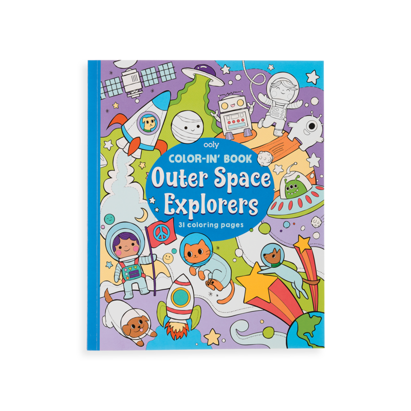 Outer Space Explorers Color-In' Book