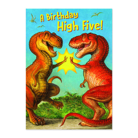 High Five Dinosaurs Birthday Card