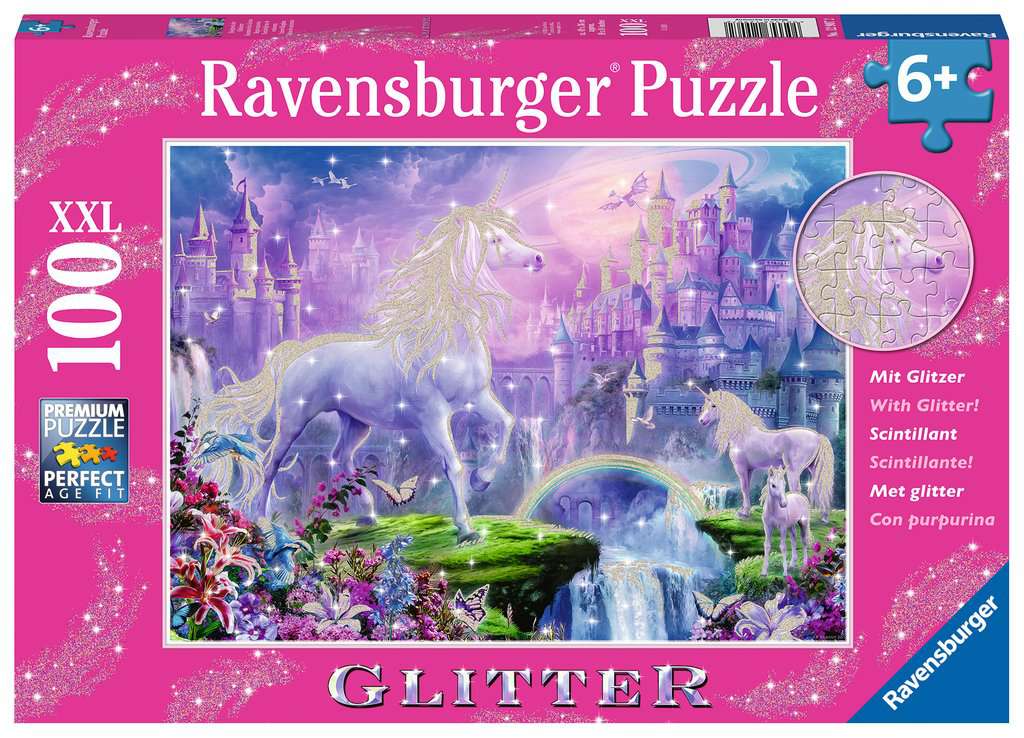 100 PC Unicorn Kingdom Glitter Puzzle