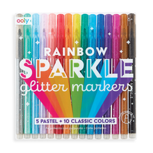 Load image into Gallery viewer, Rainbow Sparkle Glitter Markers Set of 15