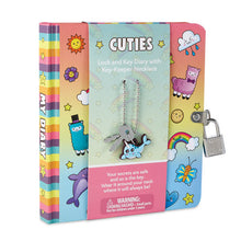 Load image into Gallery viewer, Cuties Lock &amp; Key Diary With Key-Keeper Necklace