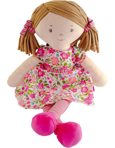 Fran Doll Light Brown Hair With Pink & Green Dress