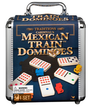 Load image into Gallery viewer, Mexican Train Dominoes In Aluminum Carry Case