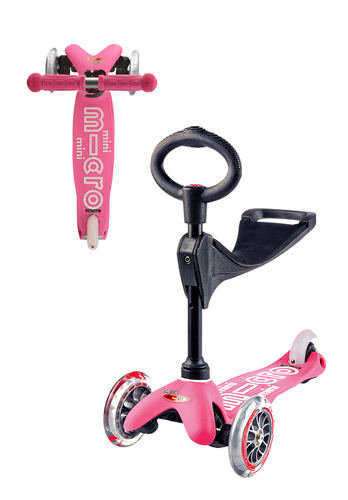 Pink 3in1 Micro Kickboard Deluxe Scooter