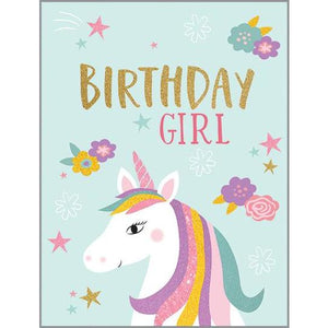 Unicorn Birthday Glitter Card