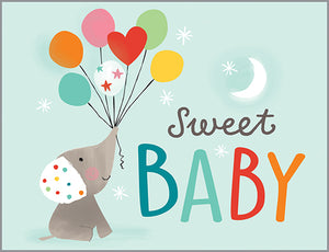 Elephants & Balloons Baby Card