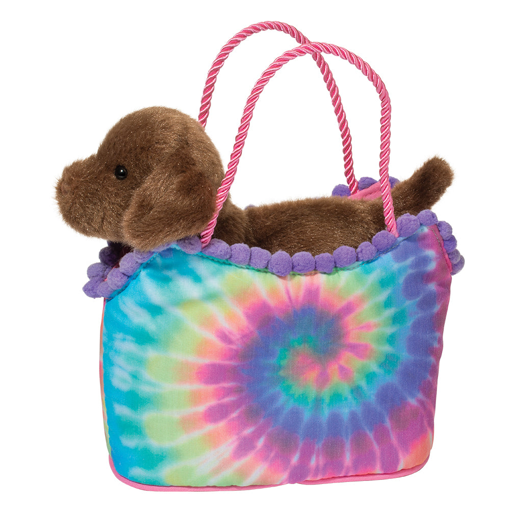 *Tie Dye Sak With Chocolate Lab