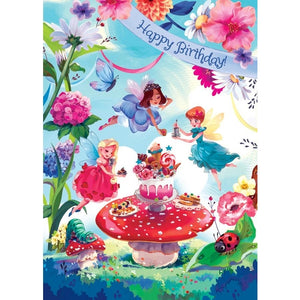 Fairy Garden Party Glitter Birthday Card
