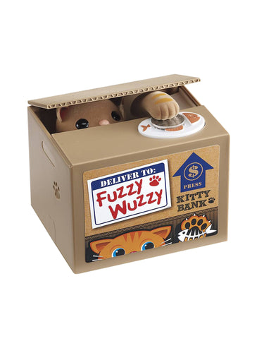 Fuzzy Wuzzy Kitty Animatronic Coin Bank