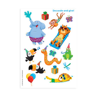 Decorate Your Own Party Animals Card