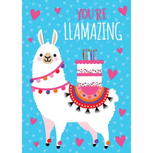 Load image into Gallery viewer, Llama Foil Birthday Card